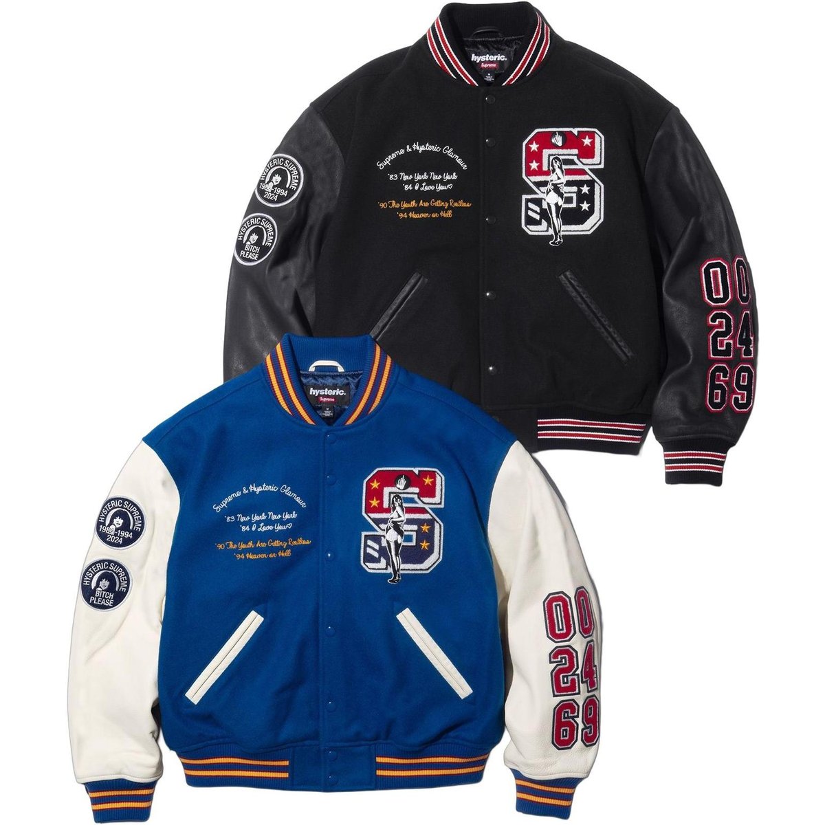 Supreme Supreme HYSTERIC GLAMOUR Varsity Jacket releasing on Week 13 for fall winter 2024