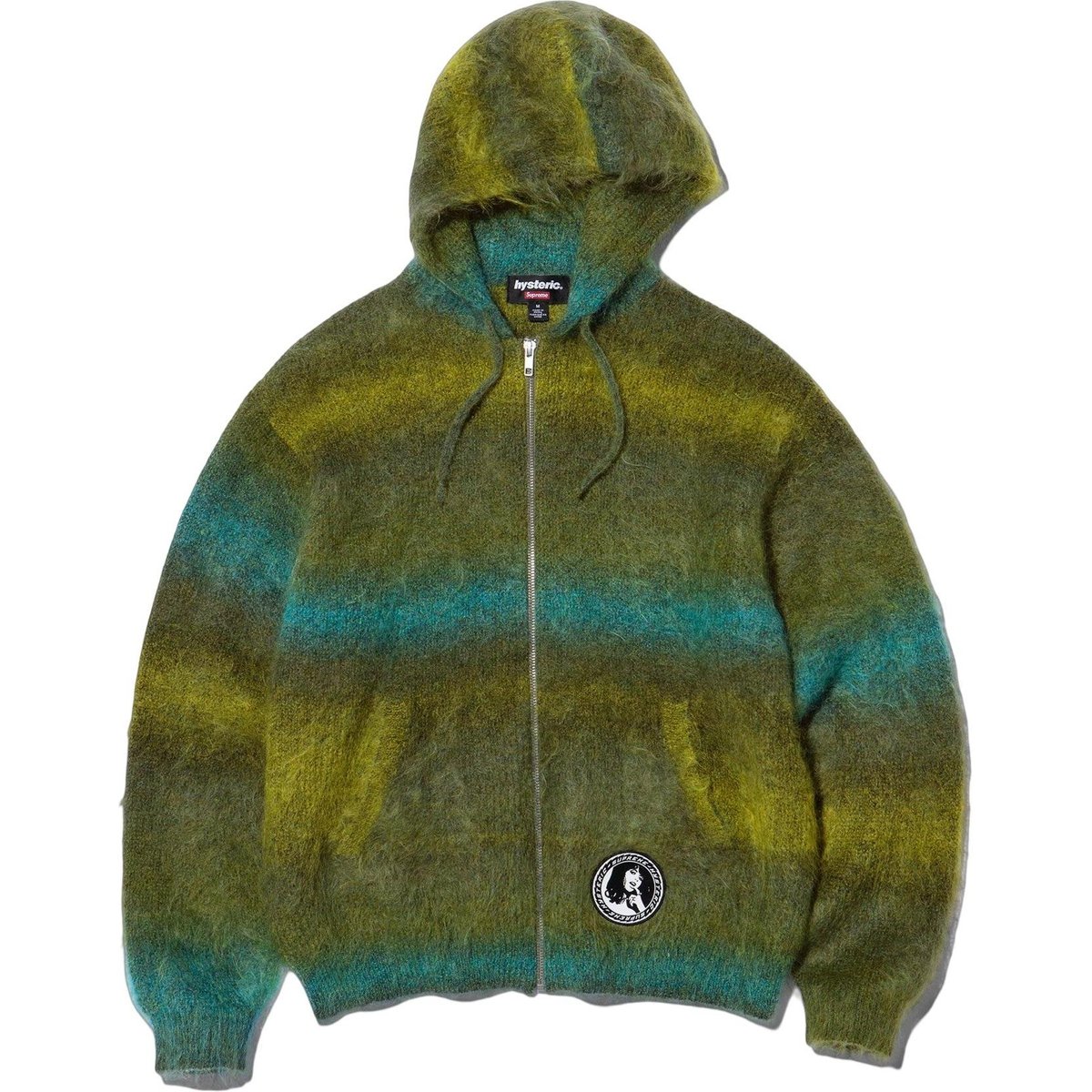 Details on Supreme HYSTERIC GLAMOUR Mohair Zip Up Hooded Sweater  from fall winter
                                                    2024 (Price is $298)