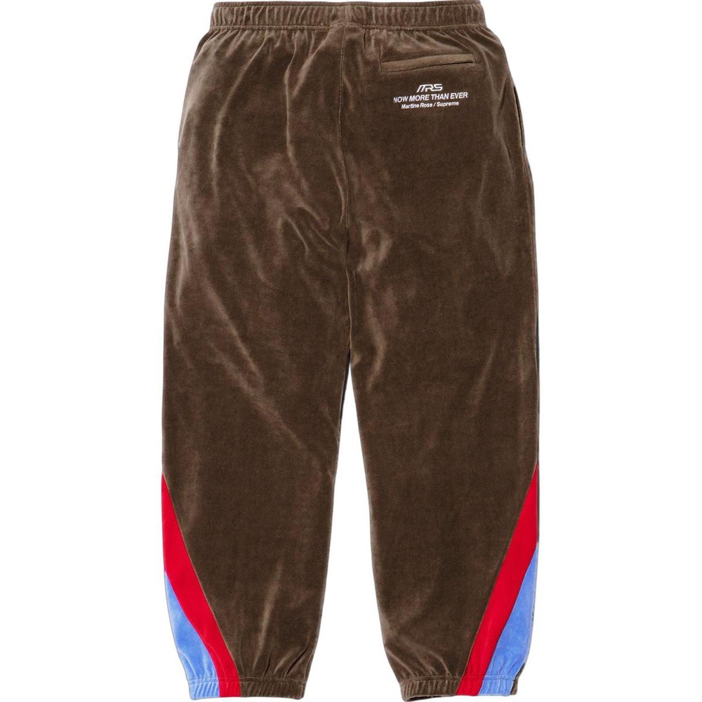 Details on Supreme Martine Rose Velour Track Pant  from fall winter
                                                    2024 (Price is $178)