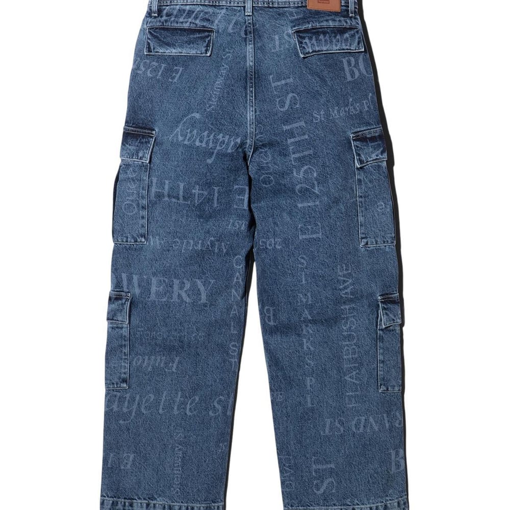 Details on Supreme Martine Rose Denim Cargo Pant  from fall winter
                                                    2024 (Price is $288)