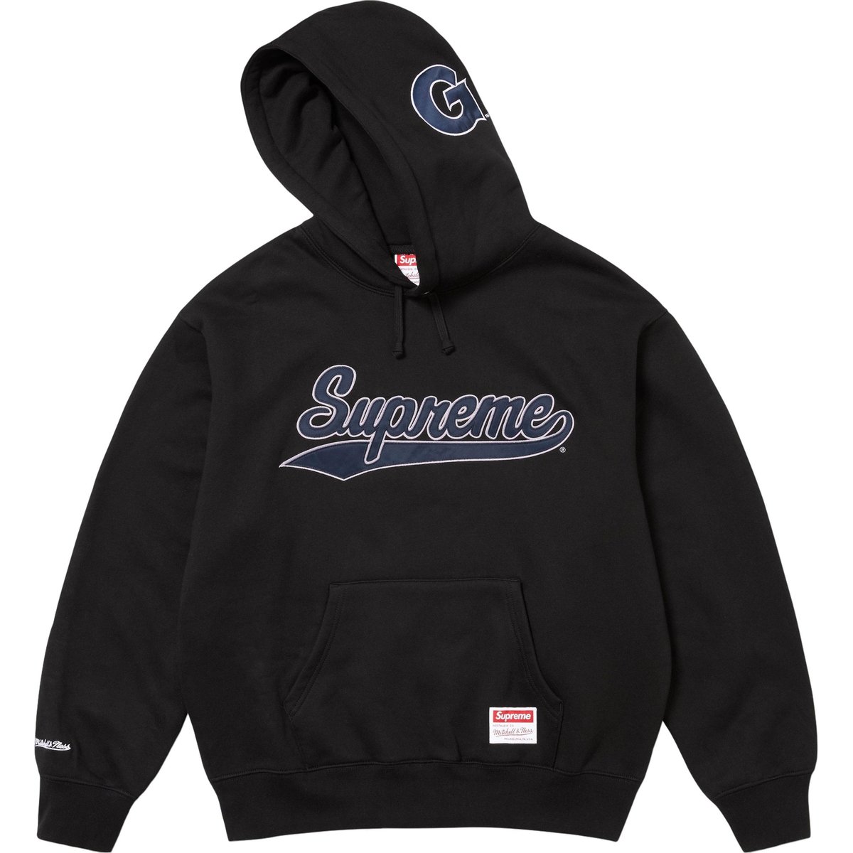 Details on Supreme Mitchell & Ness NCAA Hooded Sweatshirt  from fall winter
                                                    2024 (Price is $168)