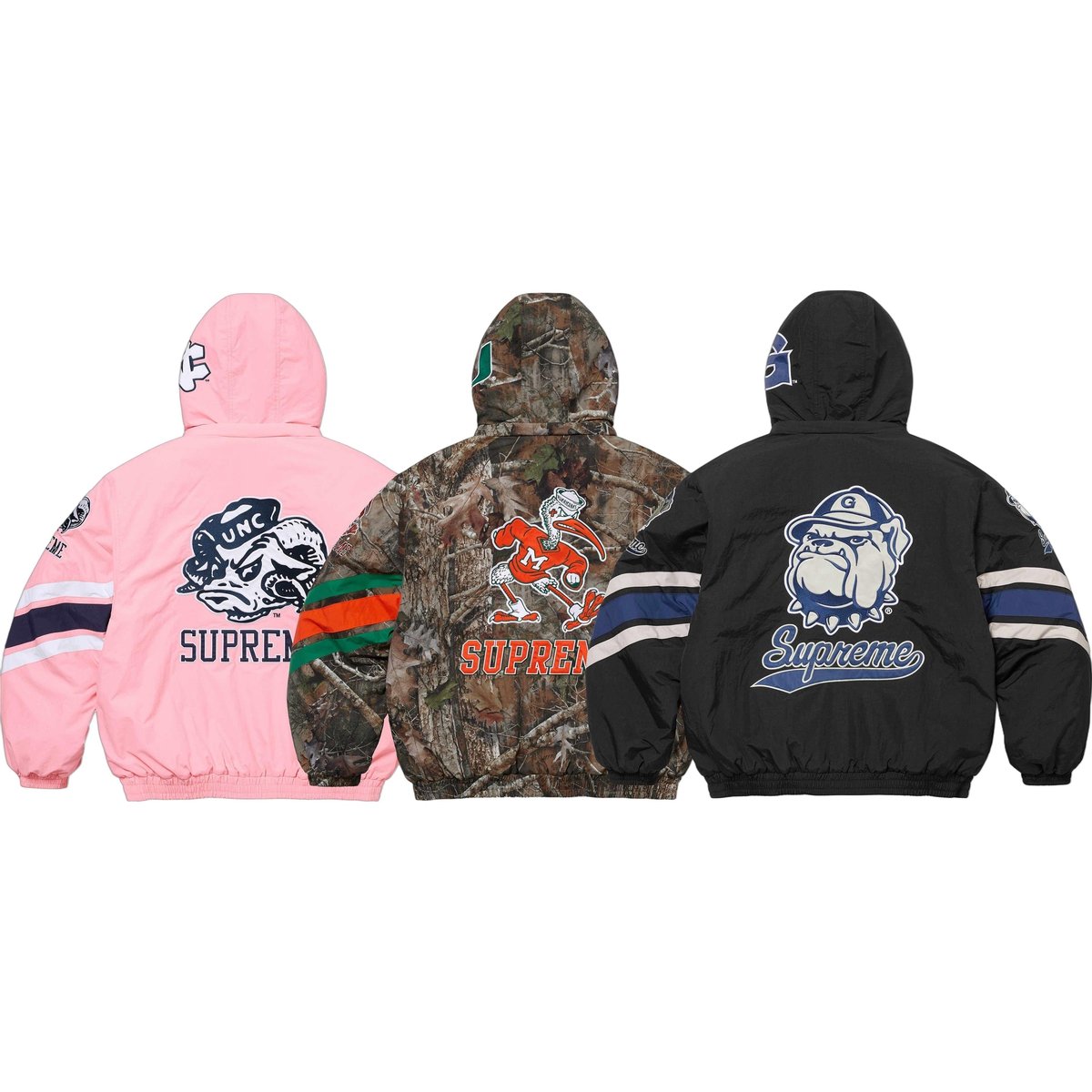 Supreme Supreme Mitchell & Ness NCAA Hooded Stadium Jacket for fall winter 24 season