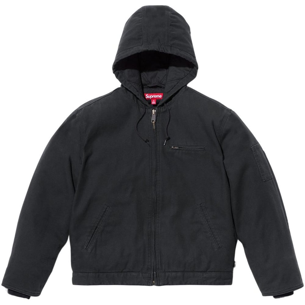 Details on Supreme Thrasher Hooded Work Jacket  from fall winter
                                                    2024 (Price is $228)