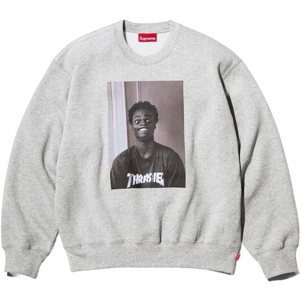 Details on Supreme Thrasher Crewneck  from fall winter
                                                    2024 (Price is $158)