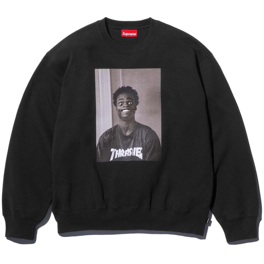 Details on Supreme Thrasher Crewneck  from fall winter
                                                    2024 (Price is $158)