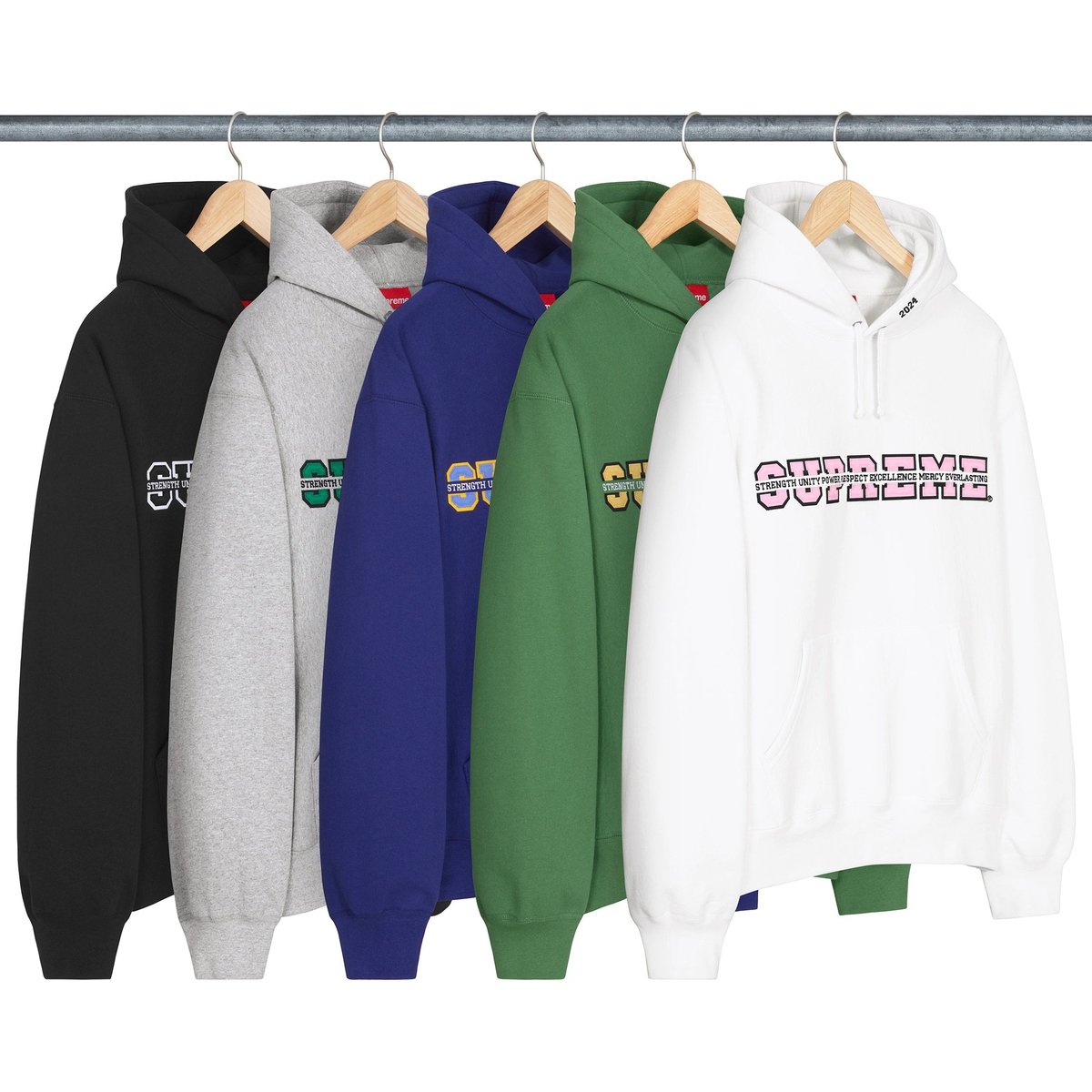 Details on Collegiate Acronym Hooded Sweatshirt from fall winter
                                            2024