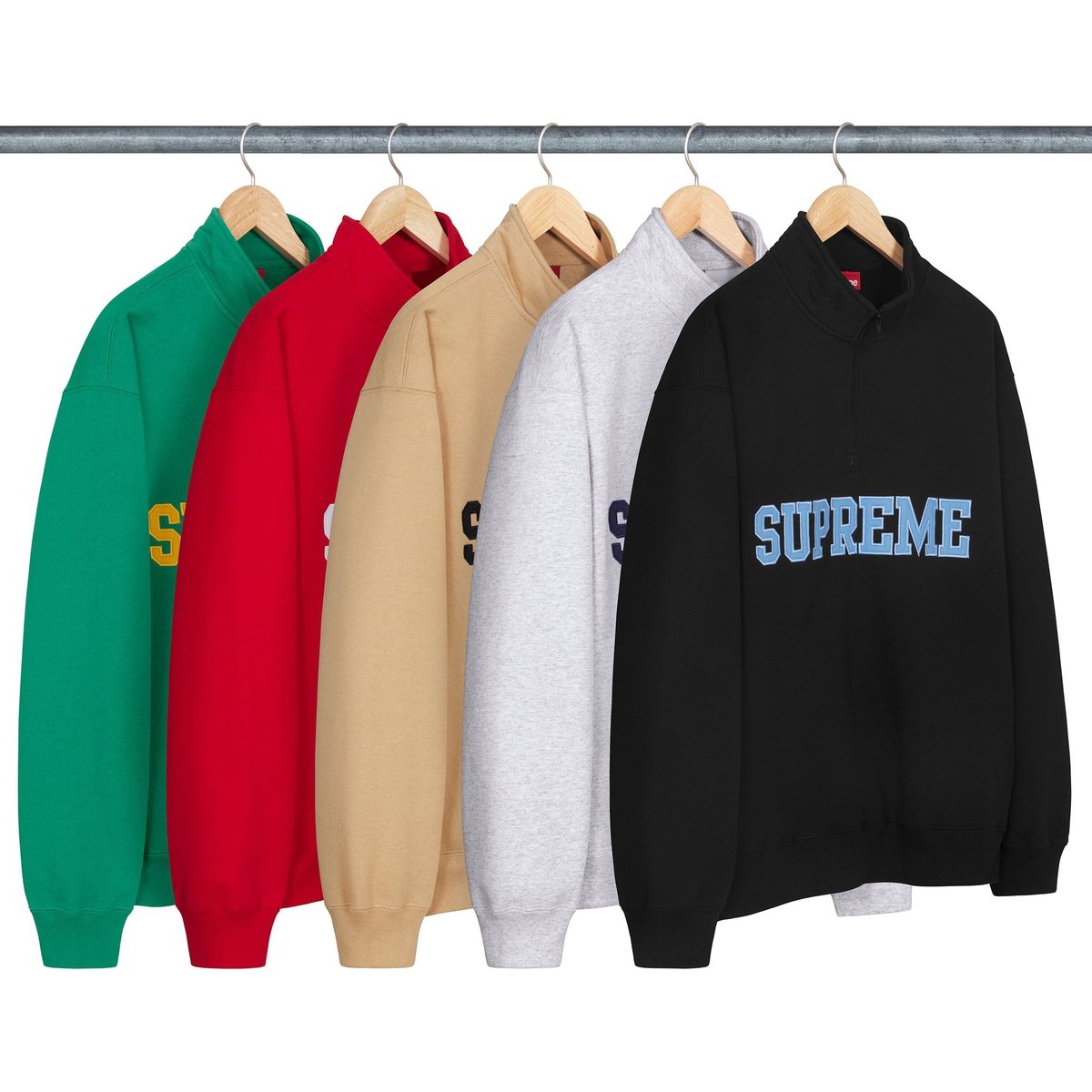 Supreme Collegiate Half Zip Pullover releasing on Week 8 for fall winter 2024