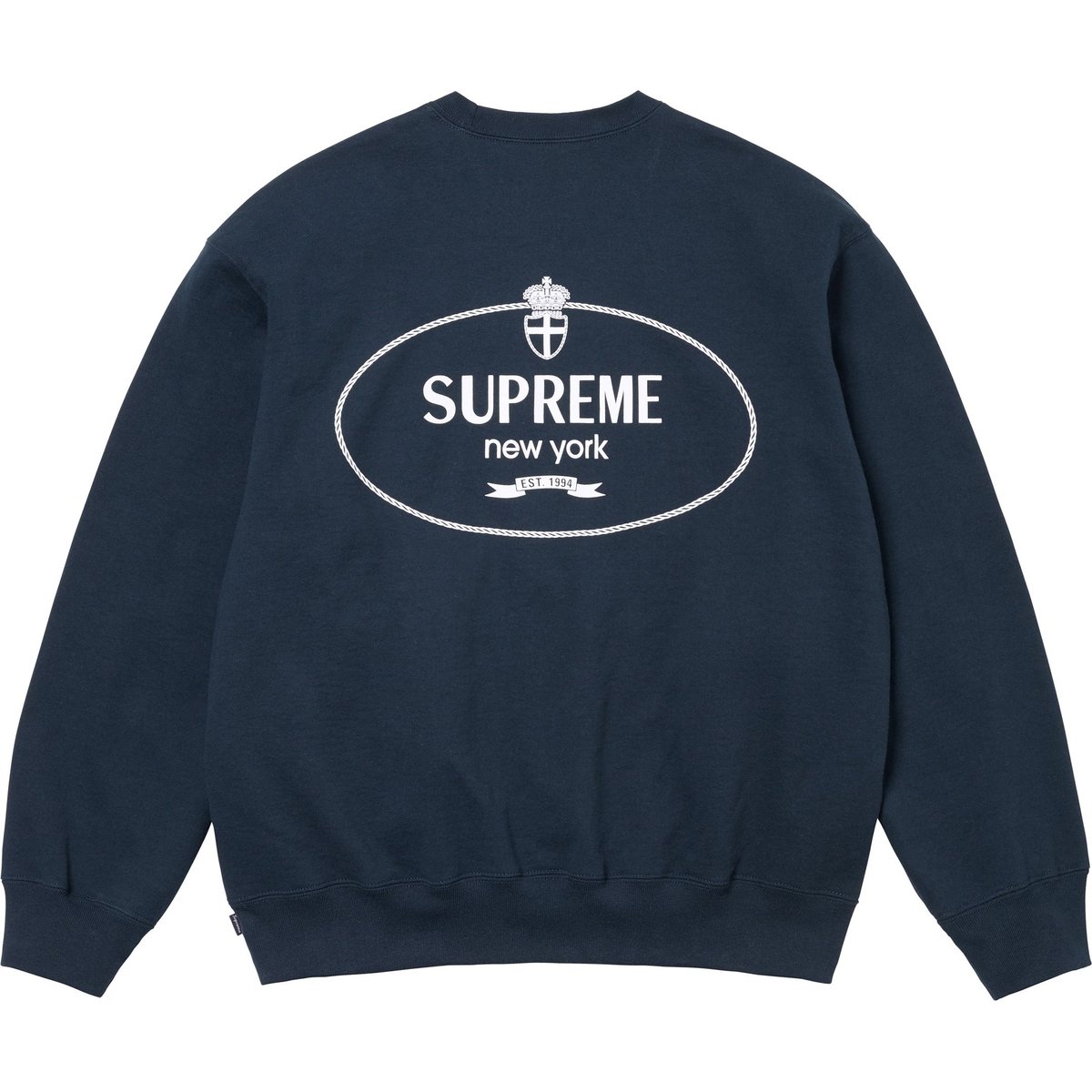 Details on Crest Crewneck Navy from fall winter
                                                    2024 (Price is $148)