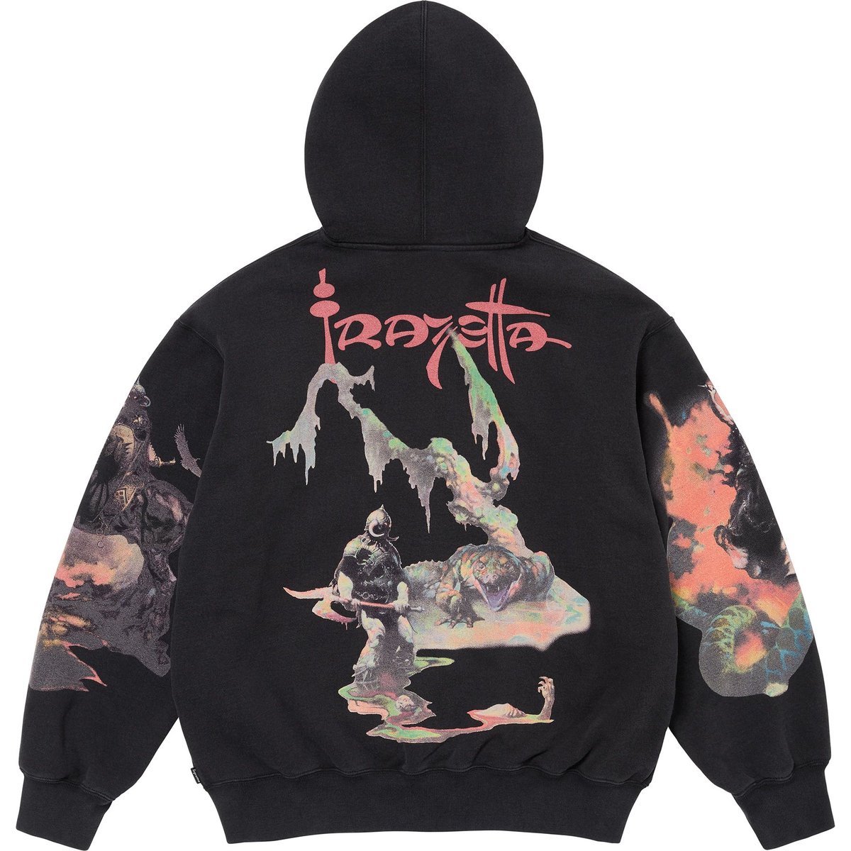 Details on Frazetta Zip Up Hooded Sweatshirt Black from fall winter
                                                    2024