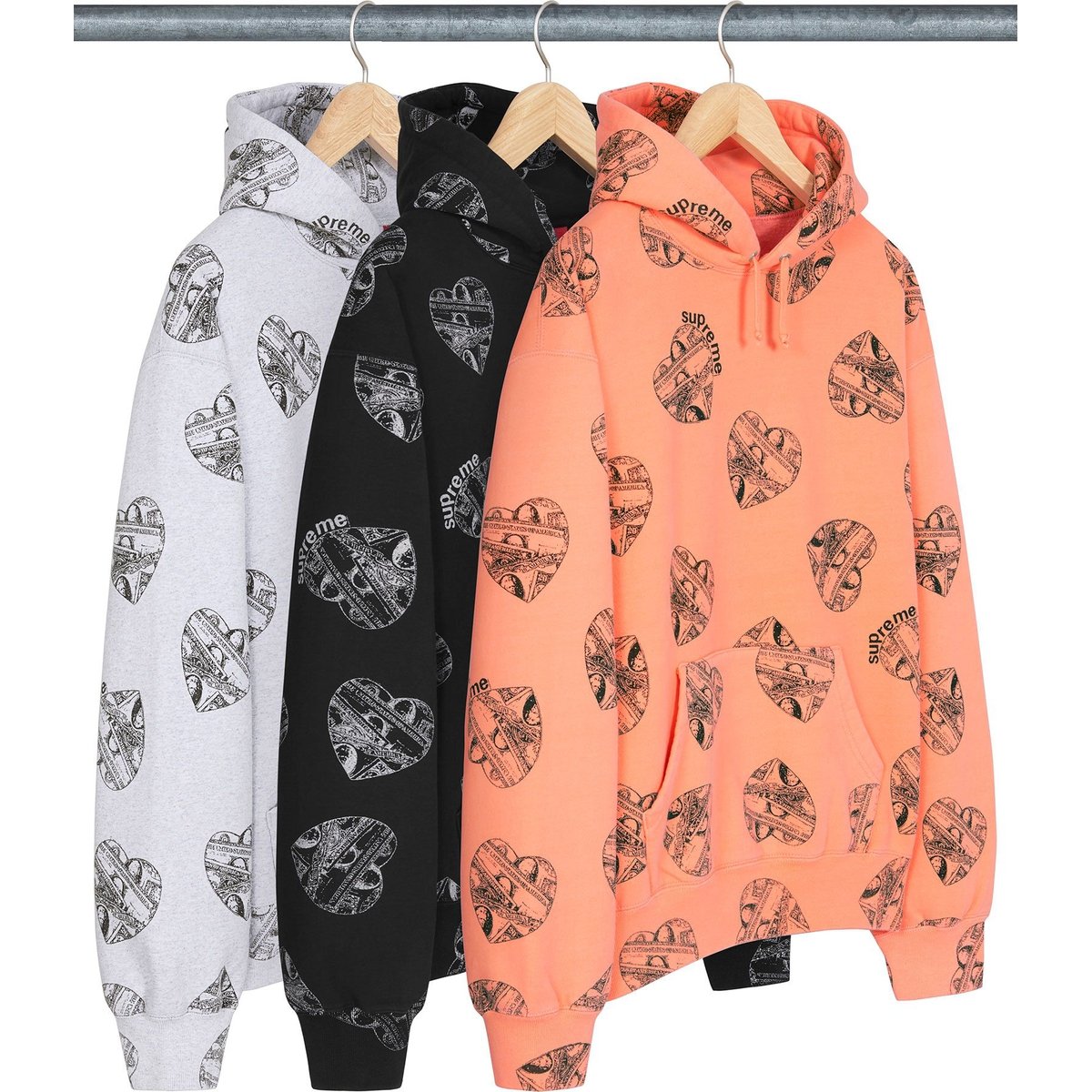 Supreme Love Cash Hooded Sweatshirt releasing on Week 9 for fall winter 2024