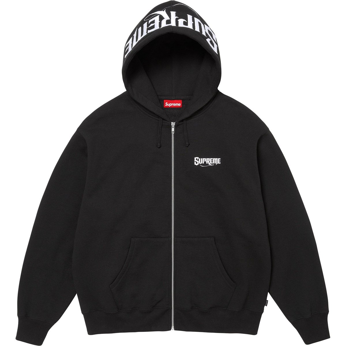 Details on Mister Cartoon Zip Up Hooded Sweatshirt Black from fall winter
                                                    2024