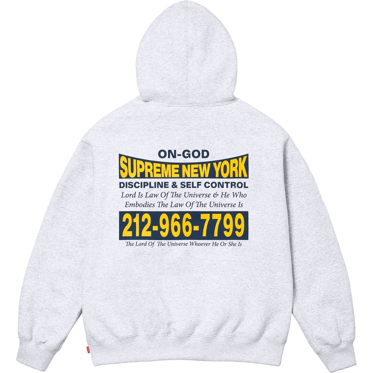 Details on On God Hooded Sweatshirt Ash Grey from fall winter
                                                    2024 (Price is $158)