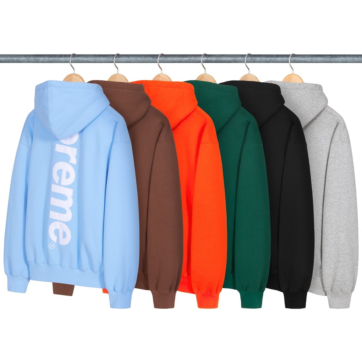 Supreme Satin Appliqué Hooded Sweatshirt released during fall winter 24 season