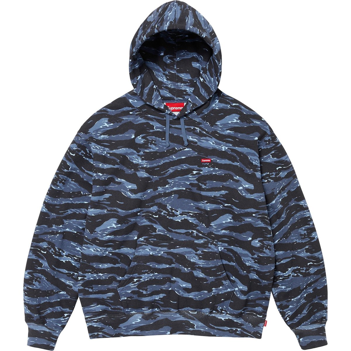 Details on Small Box Hooded Sweatshirt Blue Tiger Camo from fall winter
                                                    2024