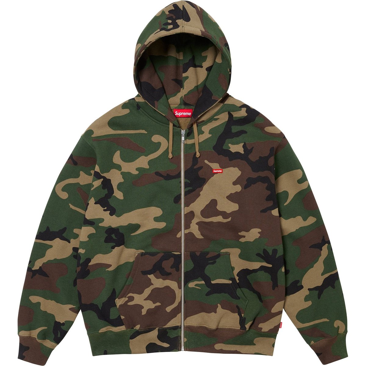 Details on Small Box Zip Up Hooded Sweatshirt Woodland Camo from fall winter
                                                    2024 (Price is $158)