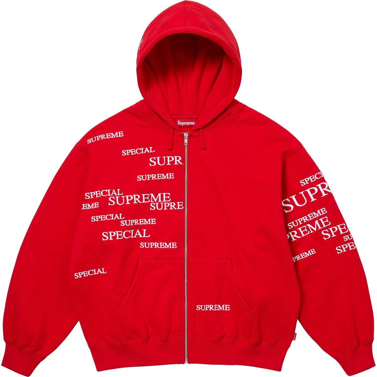 Details on Special Zip Up Hooded Sweatshirt Red from fall winter
                                                    2024