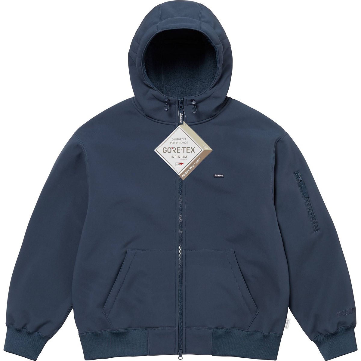 Details on WINDSTOPPER Zip Up Hooded Sweatshirt Navy from fall winter
                                                    2024