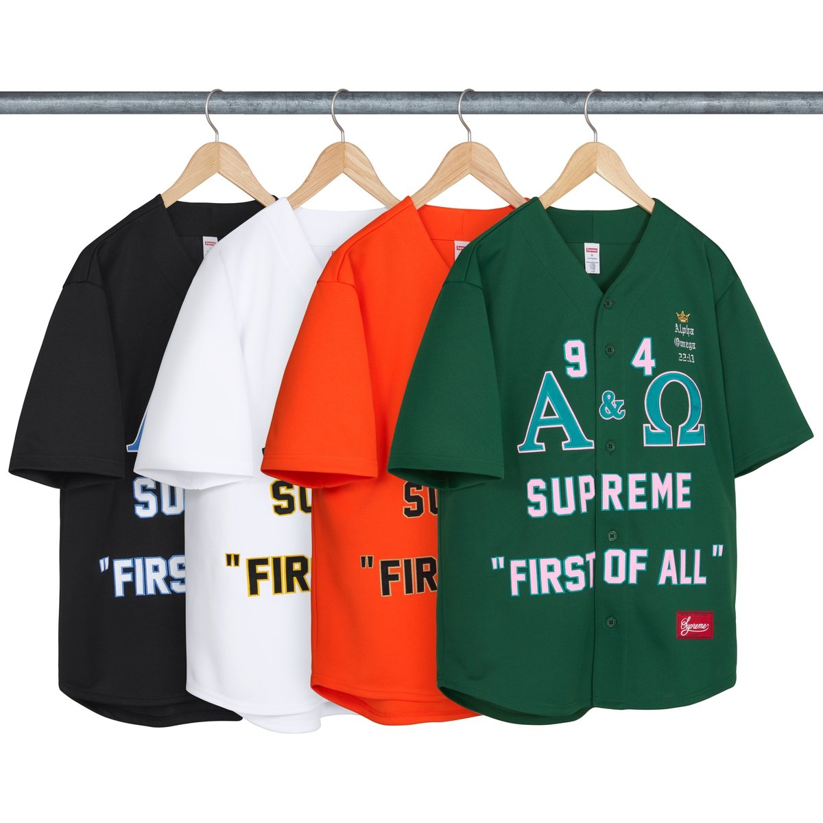 Supreme Alpha Omega Baseball Jersey releasing on Week 3 for fall winter 2024