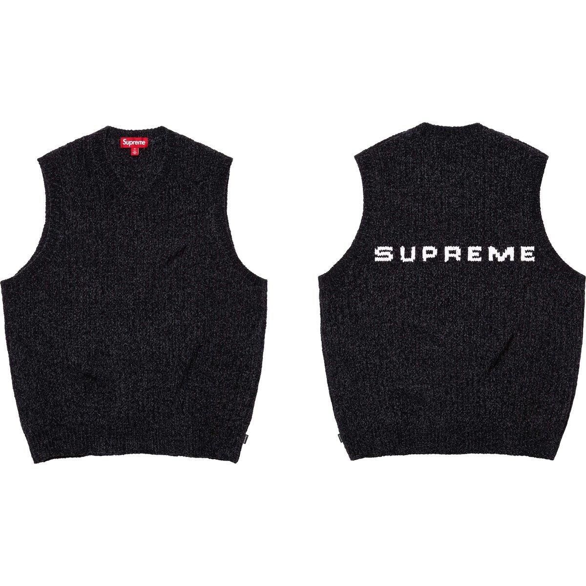 Details on Chenille Sweater Vest Black from fall winter
                                                    2024