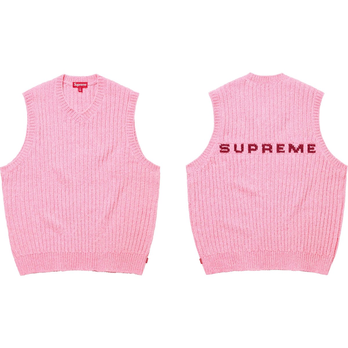 Details on Chenille Sweater Vest Pink from fall winter
                                                    2024