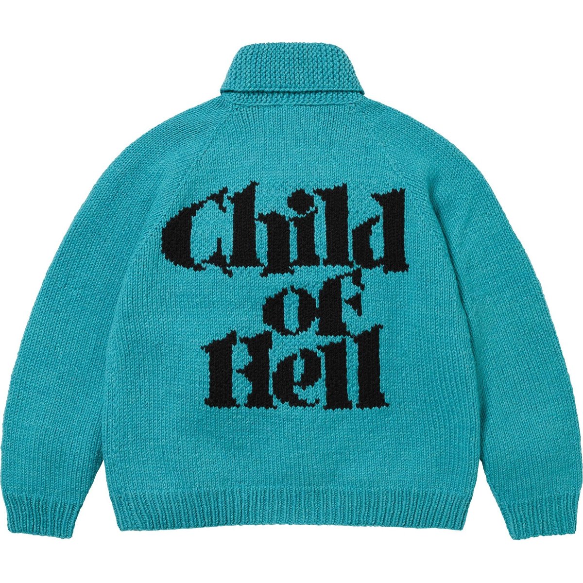 Details on Child of Hell Cowichan Sweater Blue from fall winter
                                                    2024