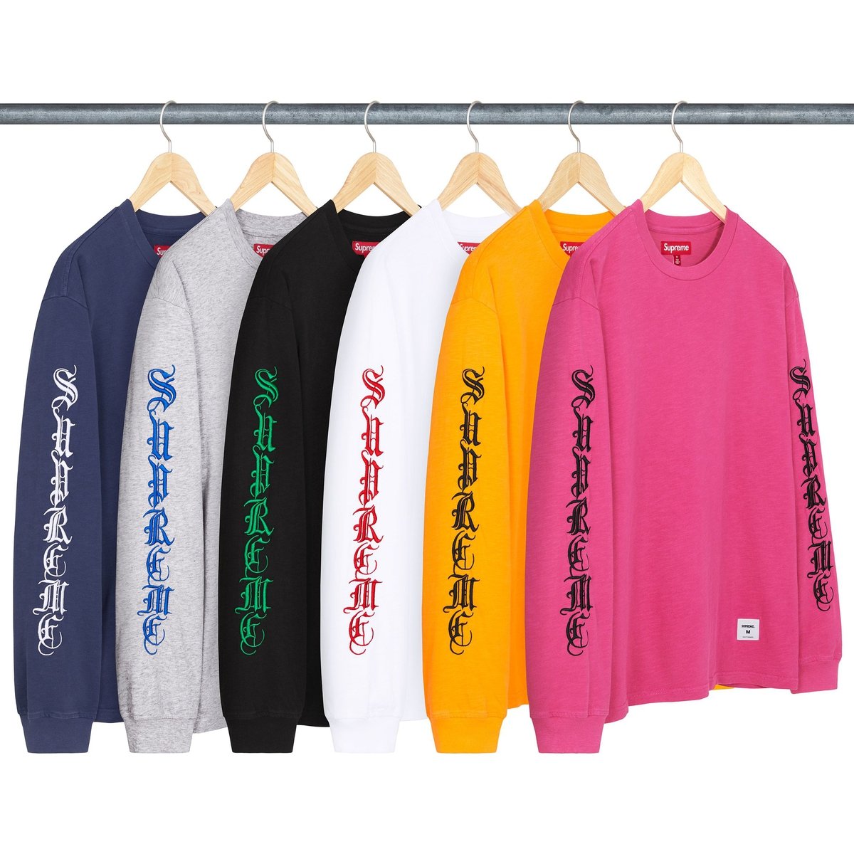 Supreme Old English L S Top released during fall winter 24 season