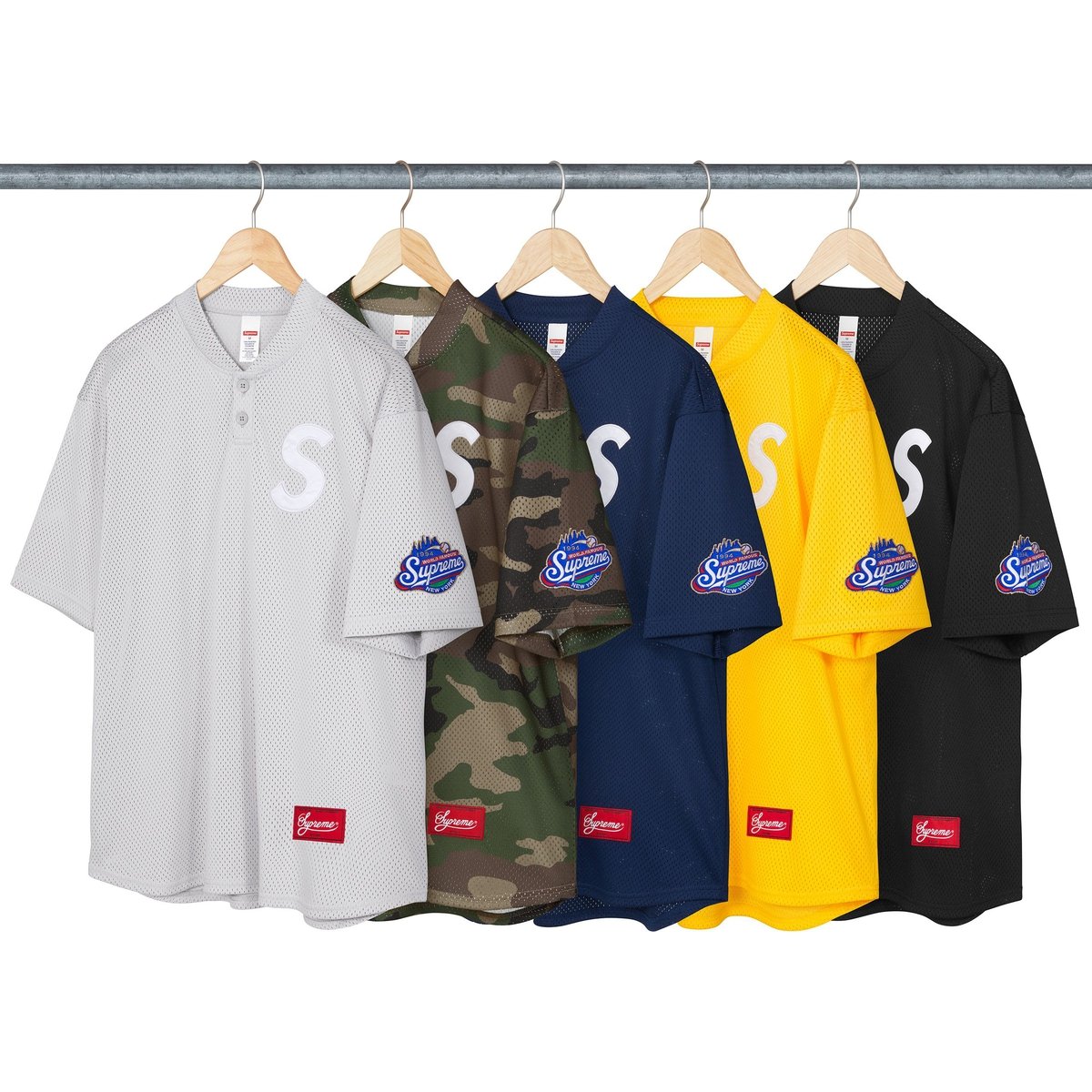 Supreme S Logo Baseball Henley released during fall winter 24 season