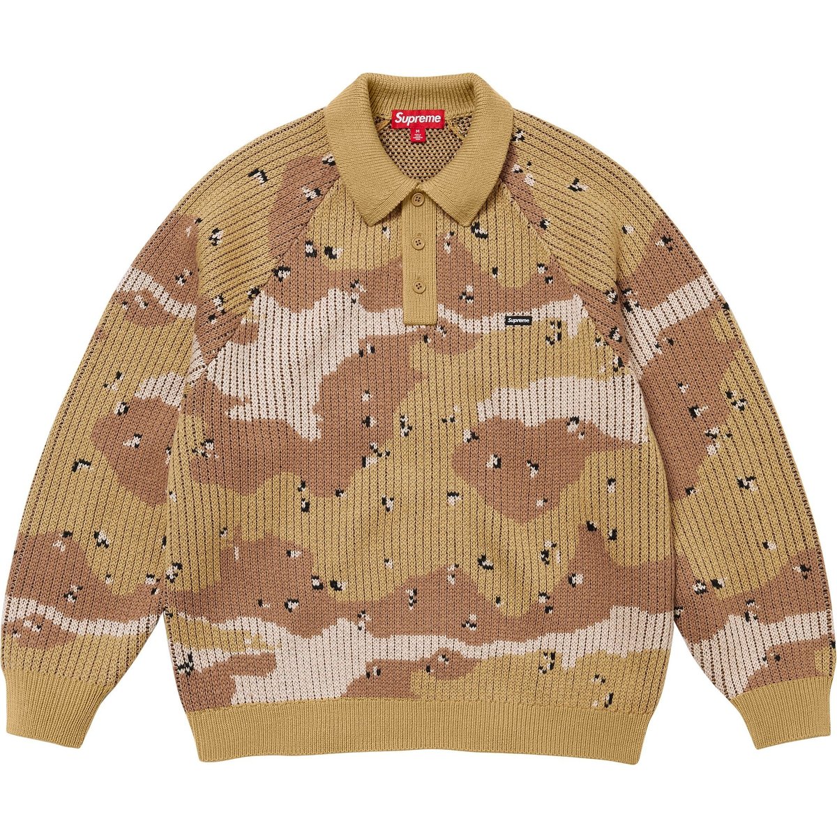 Details on Small Box Polo Sweater Desert Camo from fall winter
                                                    2024