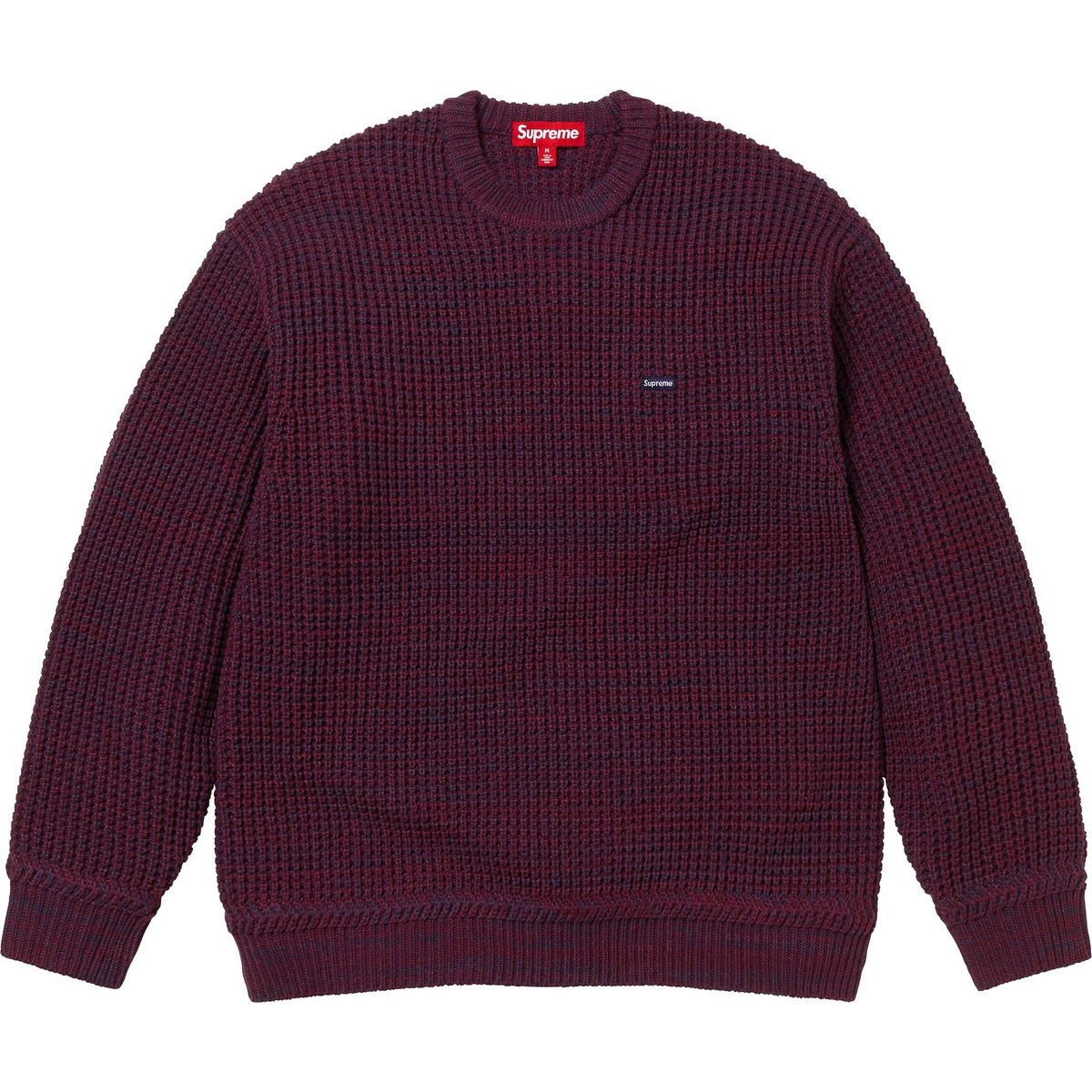 Details on Waffle Small Box Sweater Burgundy Mélange from fall winter
                                                    2024 (Price is $148)