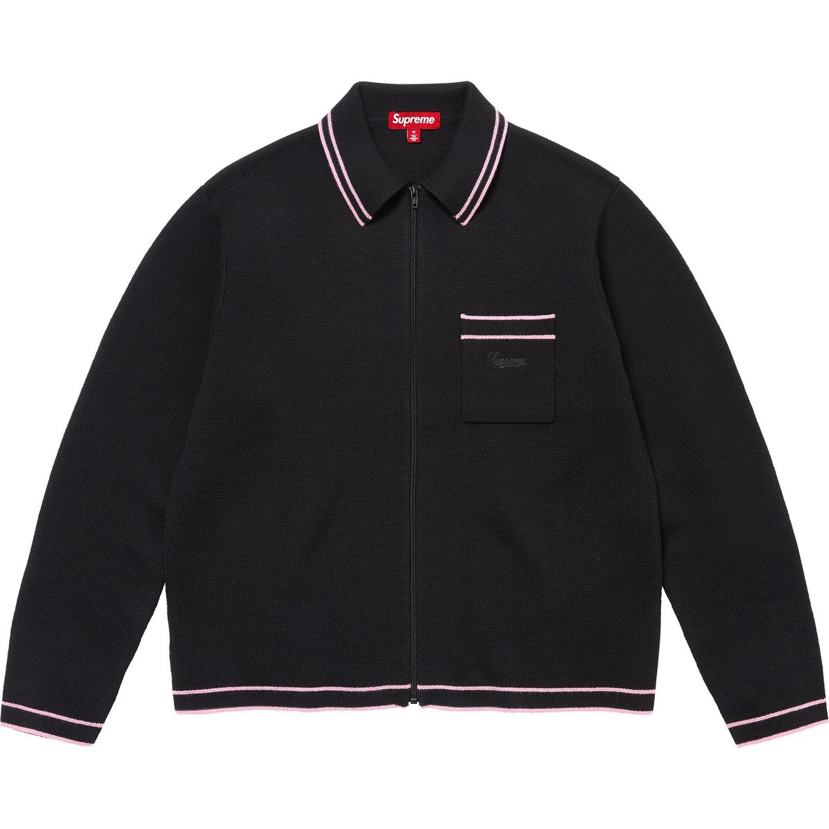 Details on Zip Up Polo Sweater Black from fall winter
                                                    2024 (Price is $178)