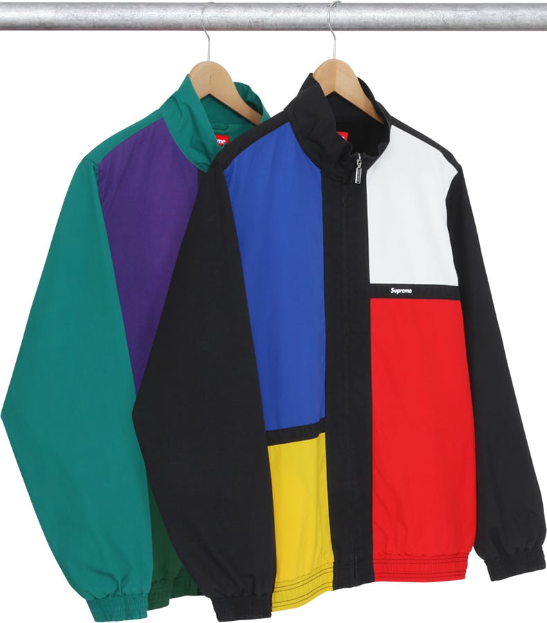 supreme color blocked track jacket