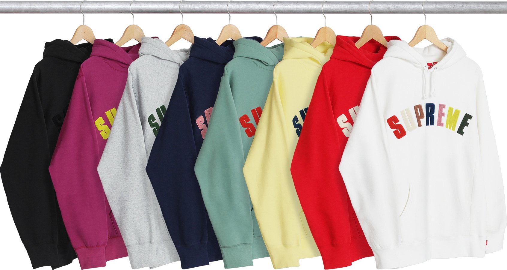 Chenille Arc Logo Hooded Sweatshirt - spring summer 2017 - Supreme