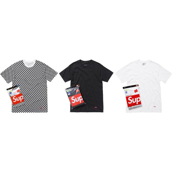 Details on Supreme Hanes Tagless Tees from spring summer
                                            2018 (Price is $28)