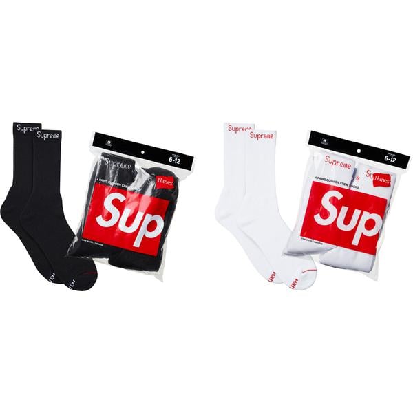 Supreme Supreme Hanes Crew Socks (4 Pack) released during spring summer 18 season