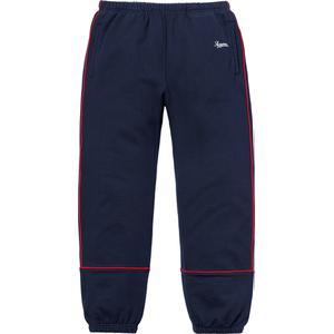 シンプルでおしゃれ supreme piping sweatpant スウェットパンツ 赤