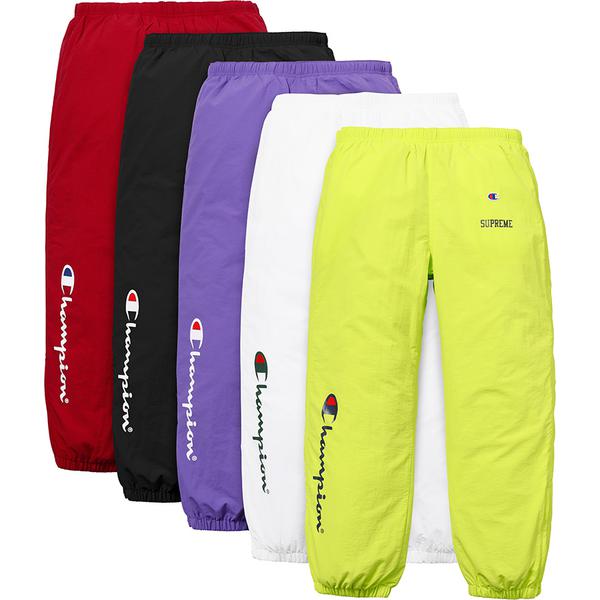 Details on Supreme Champion Track Pant from spring summer
                                            2018 (Price is $148)