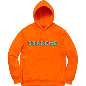 supreme cord collegiate logo hooded sweatshirt black