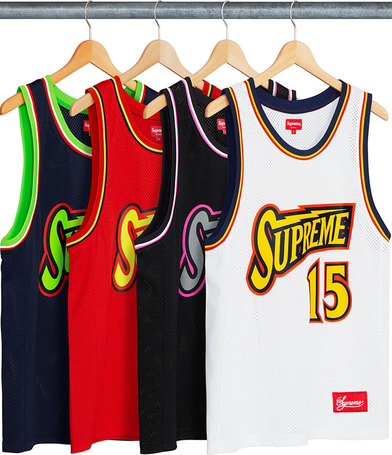 Supreme SS18 Bolt Basketball Jersey White Logo SUP-SS18-429 - KICKS CREW