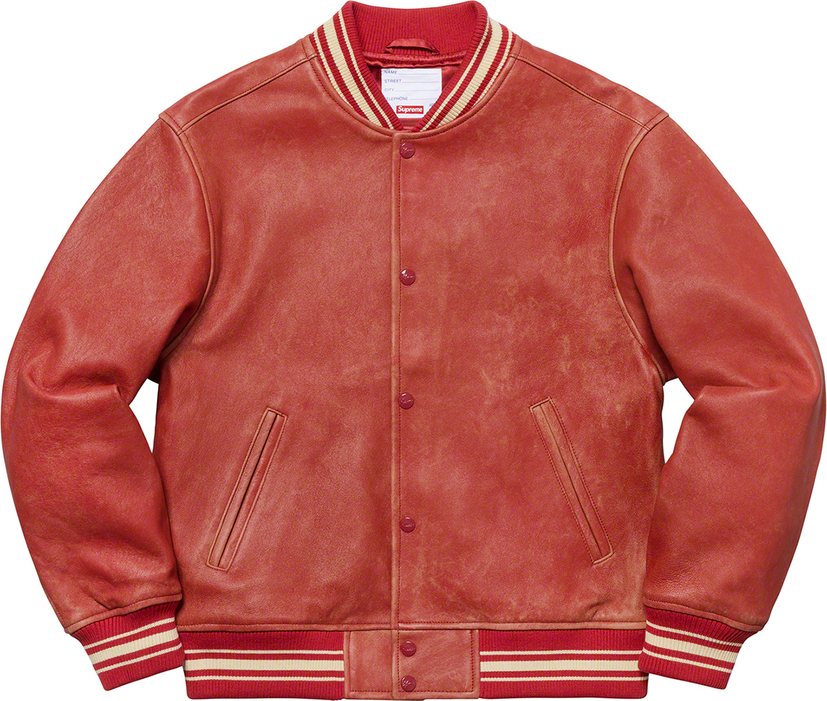 Supreme, Jackets & Coats, Supreme Leather Varsity Jacket Ss9