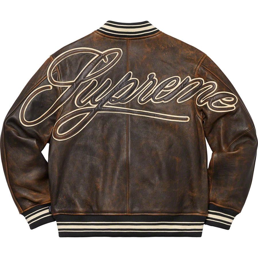 Details on Leather Varsity Jacket  from spring summer
                                                    2019 (Price is $698)