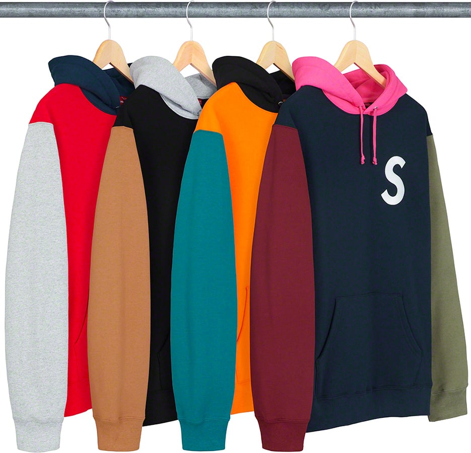 Supeme S Logo Colorblocked Hooded