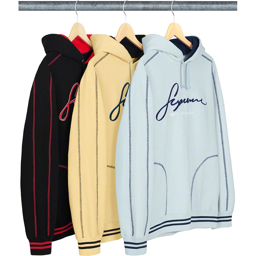 Supreme Contrast Embroidered Hooded Sweatshirt for spring summer 19 season