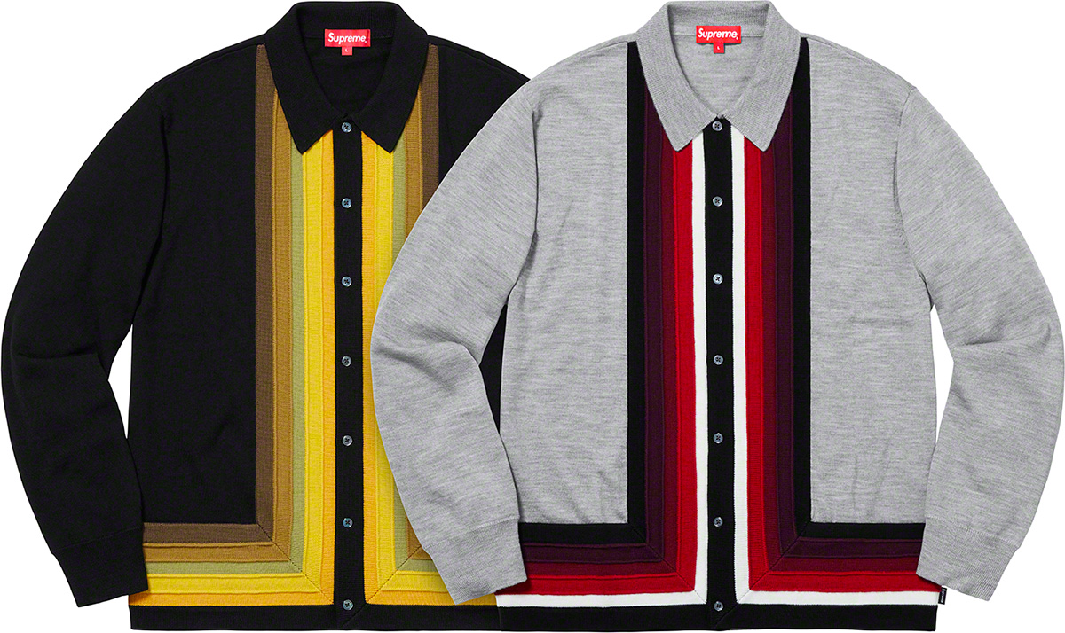 L supreme corner stripe polo sweater 新品