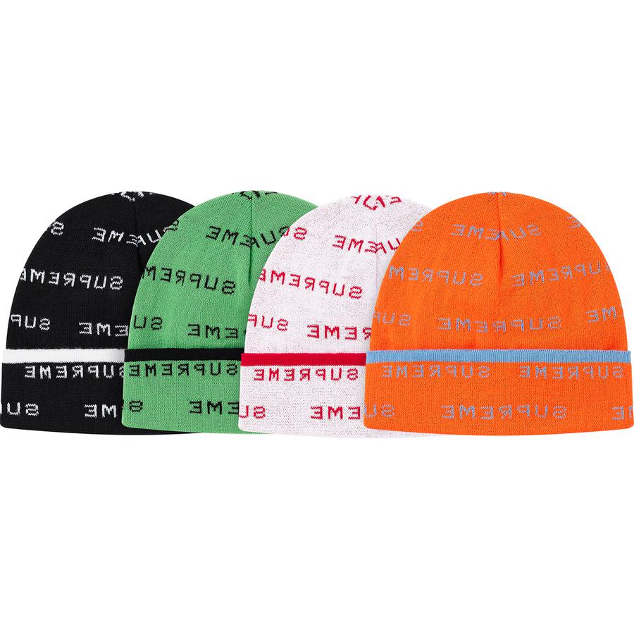 Supreme Logo Repeat Beanie released during spring summer 20 season