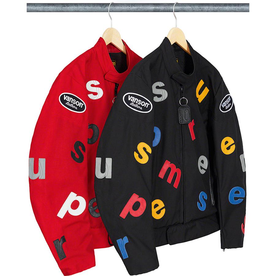 Details on Supreme Vanson Leathers Letters Cordura Jacket from spring summer
                                            2020 (Price is $998)