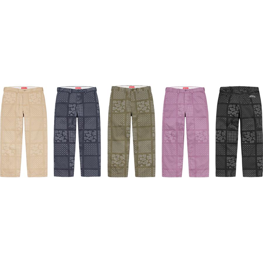 Supreme Paisley Grid Chino Pant released during spring summer 20 season