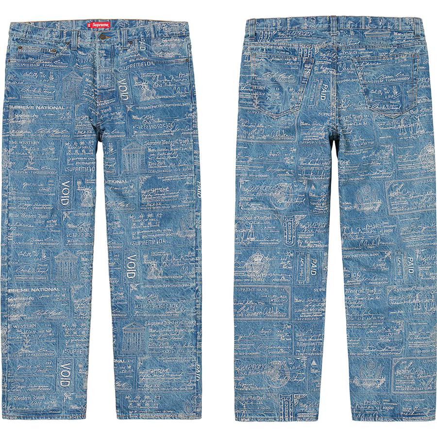 Supreme Checks Embroidered Jean released during spring summer 20 season