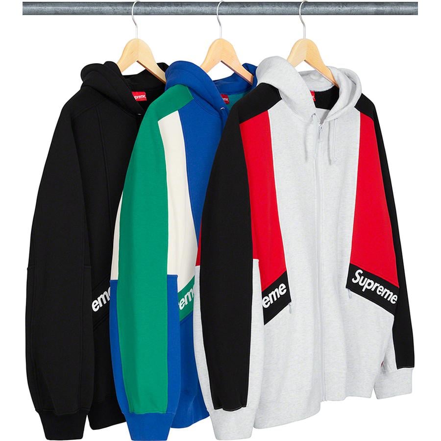 Supreme Color Blocked Zip Up Hooded Sweatshirt releasing on Week 3 for spring summer 2020