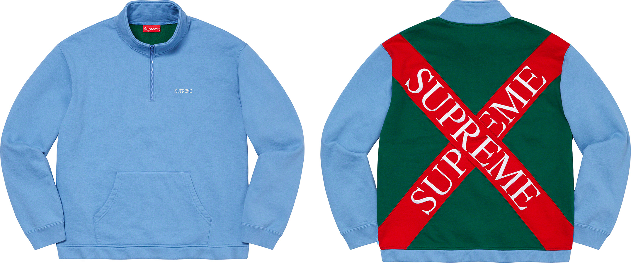 supreme Cross Half Zip Sweatshirt