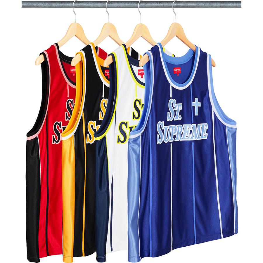 Details on St. Supreme Basketball Jersey from spring summer
                                            2020 (Price is $118)